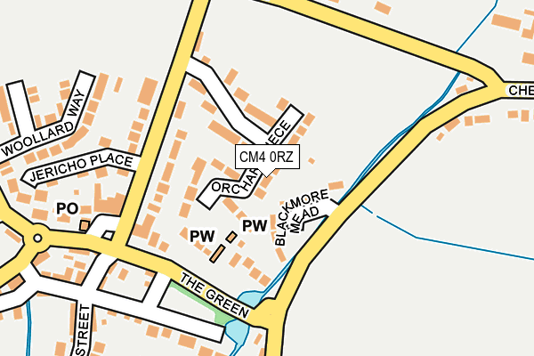 CM4 0RZ map - OS OpenMap – Local (Ordnance Survey)