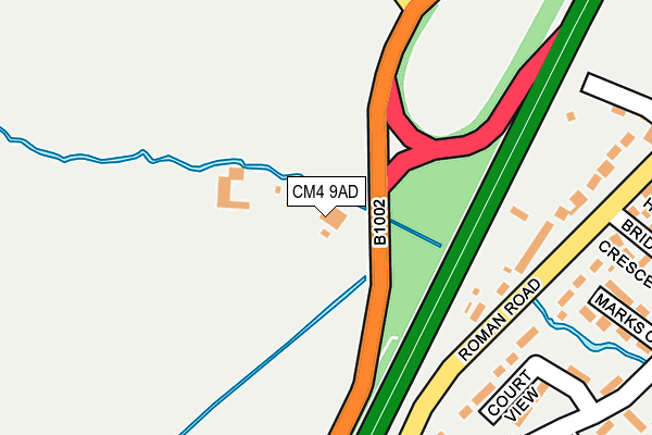 CM4 9AD map - OS OpenMap – Local (Ordnance Survey)