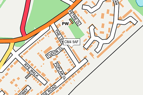 CM4 9AF map - OS OpenMap – Local (Ordnance Survey)