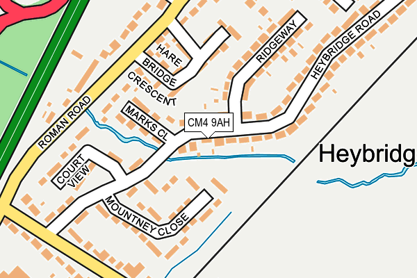 CM4 9AH map - OS OpenMap – Local (Ordnance Survey)