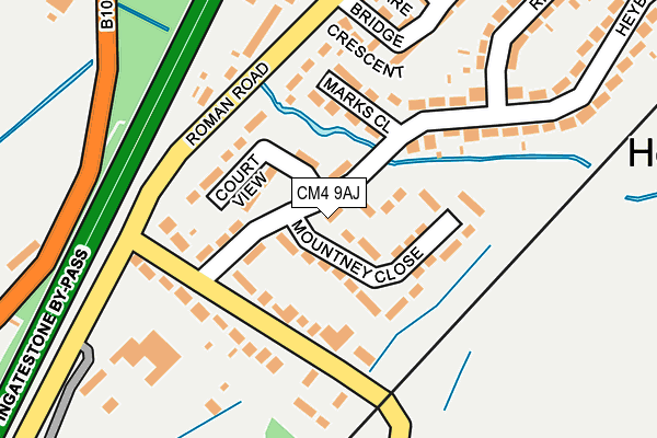 CM4 9AJ map - OS OpenMap – Local (Ordnance Survey)