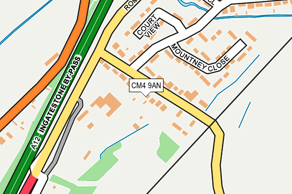 CM4 9AN map - OS OpenMap – Local (Ordnance Survey)