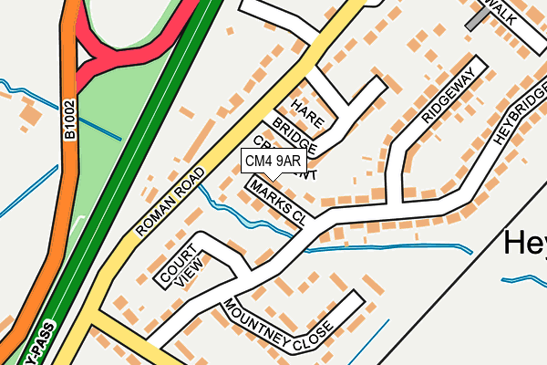 CM4 9AR map - OS OpenMap – Local (Ordnance Survey)