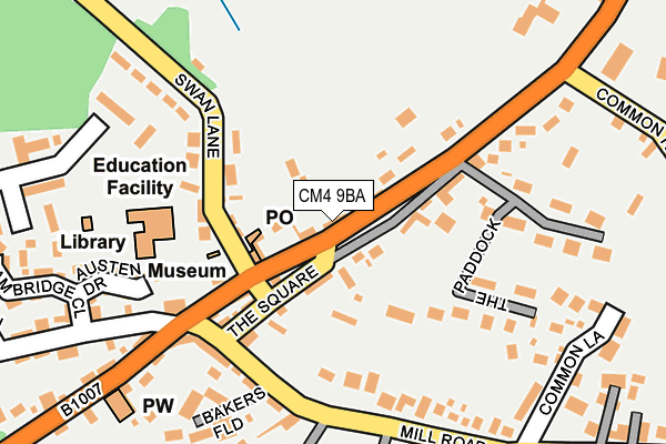 CM4 9BA map - OS OpenMap – Local (Ordnance Survey)