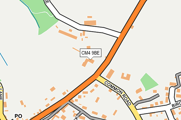 CM4 9BE map - OS OpenMap – Local (Ordnance Survey)