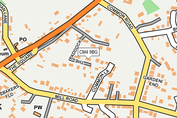 CM4 9BG map - OS OpenMap – Local (Ordnance Survey)