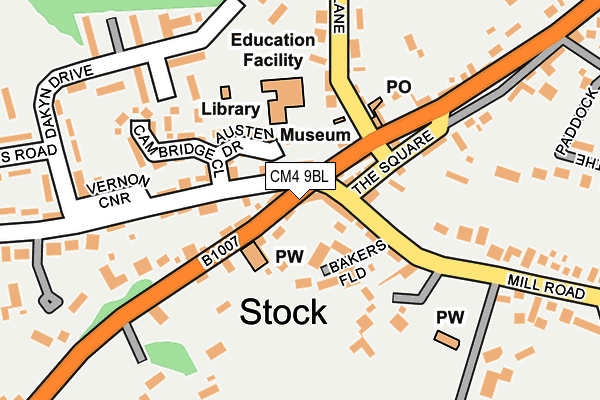 CM4 9BL map - OS OpenMap – Local (Ordnance Survey)