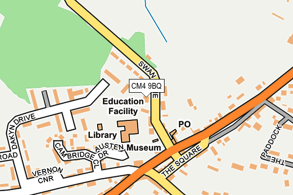CM4 9BQ map - OS OpenMap – Local (Ordnance Survey)