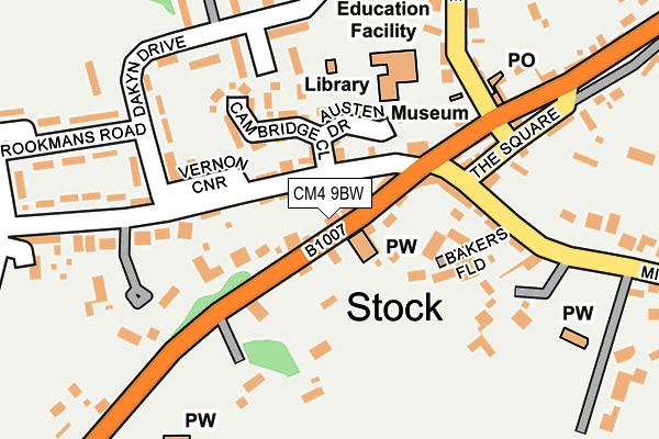 CM4 9BW map - OS OpenMap – Local (Ordnance Survey)