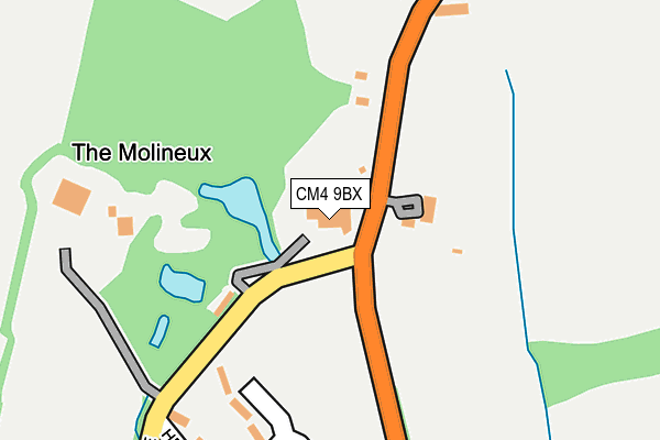 CM4 9BX map - OS OpenMap – Local (Ordnance Survey)