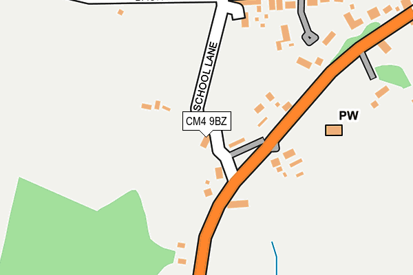 CM4 9BZ map - OS OpenMap – Local (Ordnance Survey)