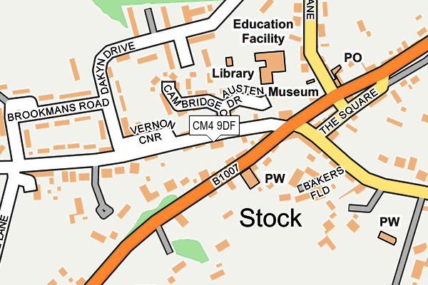 CM4 9DF map - OS OpenMap – Local (Ordnance Survey)