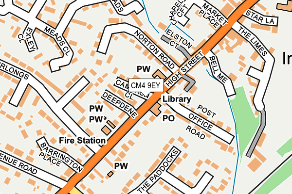 CM4 9EY map - OS OpenMap – Local (Ordnance Survey)