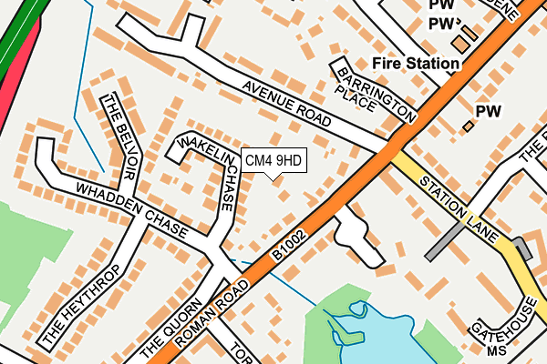 CM4 9HD map - OS OpenMap – Local (Ordnance Survey)