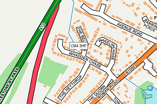 CM4 9HF map - OS OpenMap – Local (Ordnance Survey)