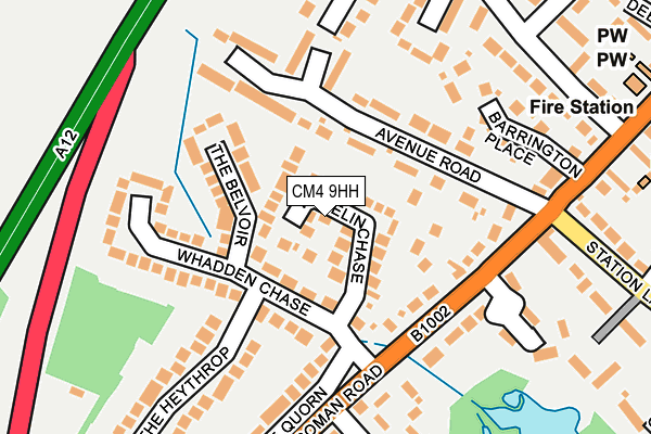 CM4 9HH map - OS OpenMap – Local (Ordnance Survey)