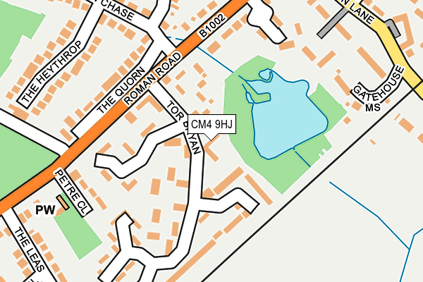 CM4 9HJ map - OS OpenMap – Local (Ordnance Survey)