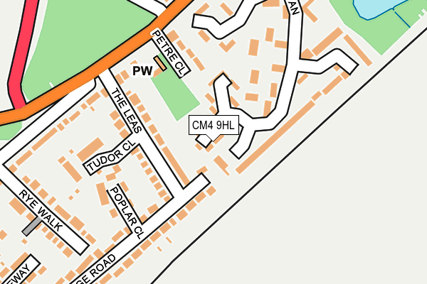 CM4 9HL map - OS OpenMap – Local (Ordnance Survey)
