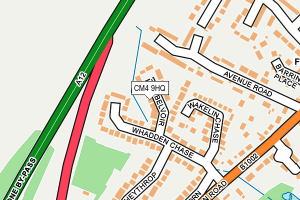 CM4 9HQ map - OS OpenMap – Local (Ordnance Survey)