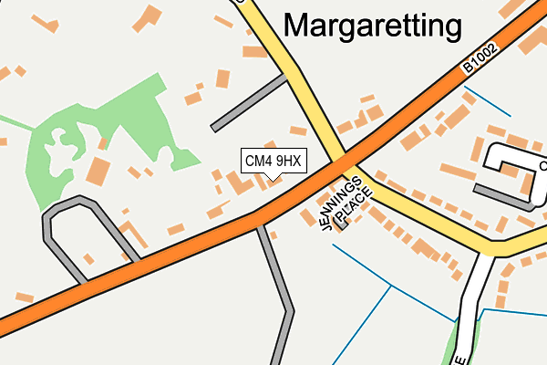 CM4 9HX map - OS OpenMap – Local (Ordnance Survey)