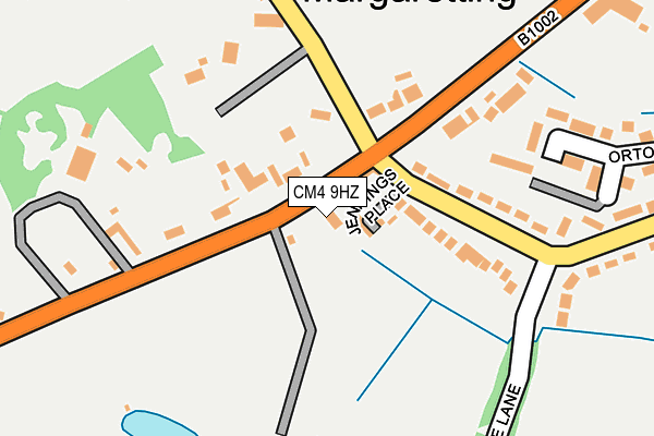 CM4 9HZ map - OS OpenMap – Local (Ordnance Survey)