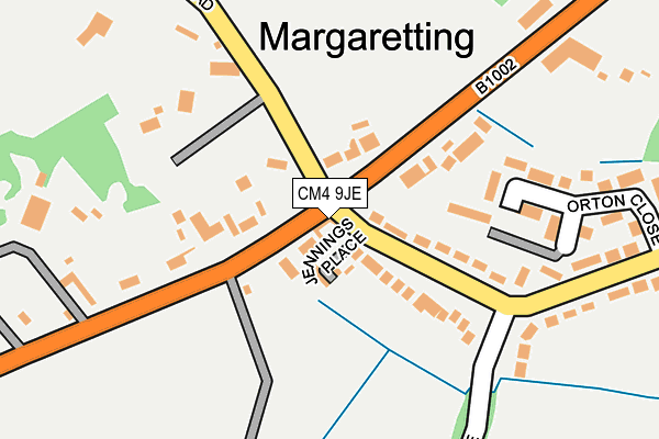 CM4 9JE map - OS OpenMap – Local (Ordnance Survey)
