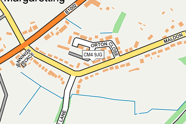CM4 9JG map - OS OpenMap – Local (Ordnance Survey)