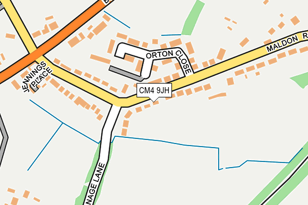 CM4 9JH map - OS OpenMap – Local (Ordnance Survey)