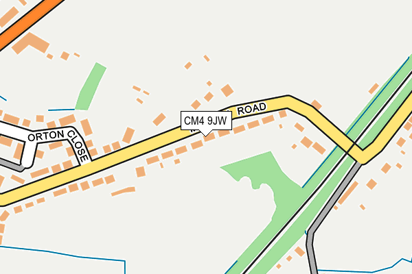 CM4 9JW map - OS OpenMap – Local (Ordnance Survey)