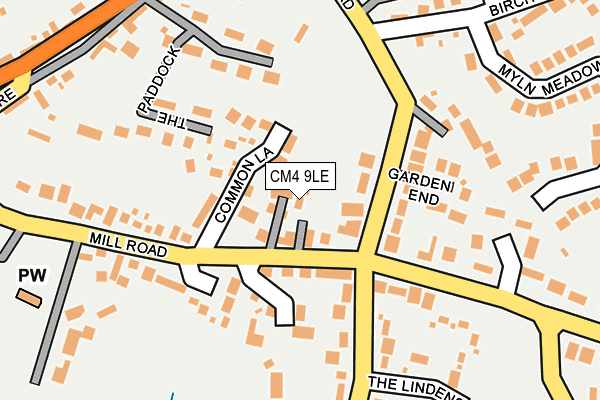 CM4 9LE map - OS OpenMap – Local (Ordnance Survey)