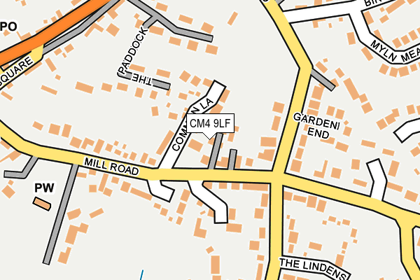 CM4 9LF map - OS OpenMap – Local (Ordnance Survey)