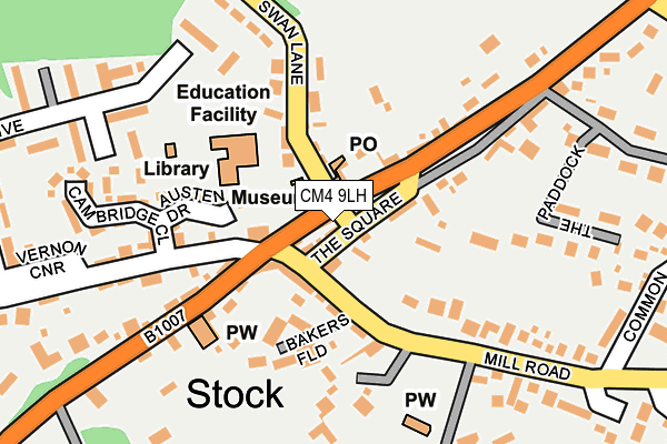 CM4 9LH map - OS OpenMap – Local (Ordnance Survey)