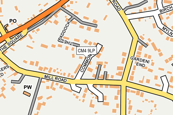 CM4 9LP map - OS OpenMap – Local (Ordnance Survey)