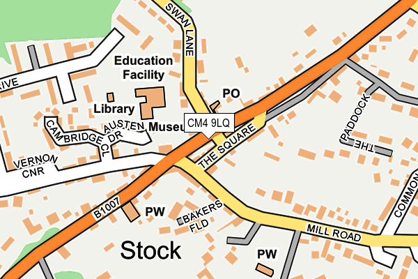CM4 9LQ map - OS OpenMap – Local (Ordnance Survey)