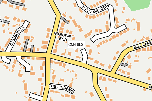 CM4 9LS map - OS OpenMap – Local (Ordnance Survey)