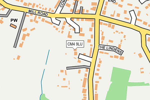 CM4 9LU map - OS OpenMap – Local (Ordnance Survey)