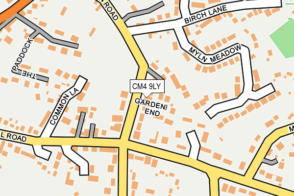 CM4 9LY map - OS OpenMap – Local (Ordnance Survey)