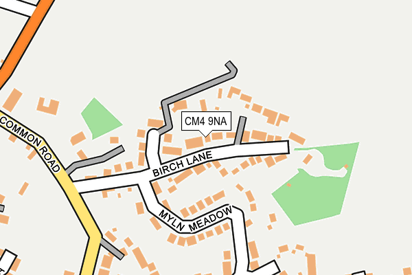 CM4 9NA map - OS OpenMap – Local (Ordnance Survey)