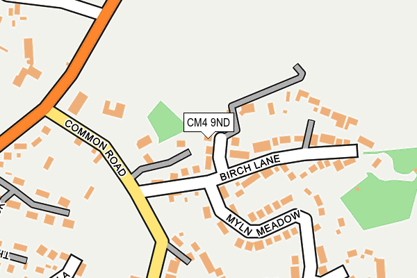 CM4 9ND map - OS OpenMap – Local (Ordnance Survey)