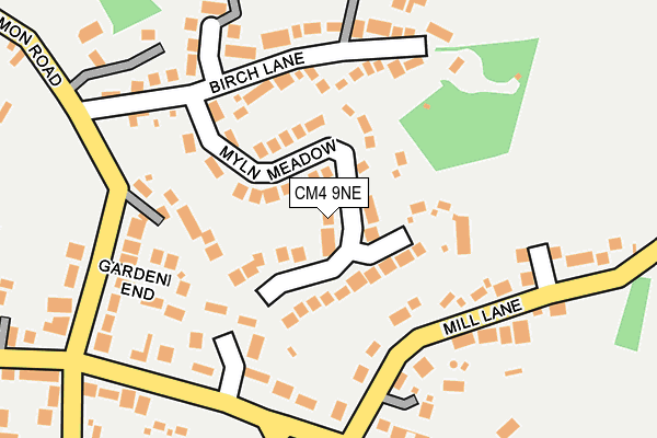 CM4 9NE map - OS OpenMap – Local (Ordnance Survey)