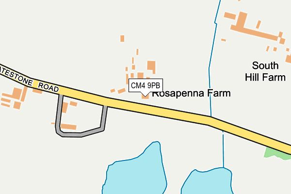 CM4 9PB map - OS OpenMap – Local (Ordnance Survey)