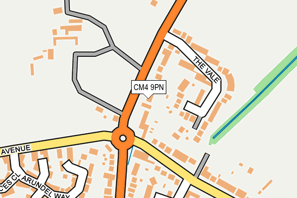 CM4 9PN map - OS OpenMap – Local (Ordnance Survey)