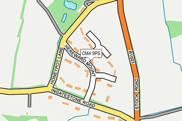 CM4 9PS map - OS OpenMap – Local (Ordnance Survey)