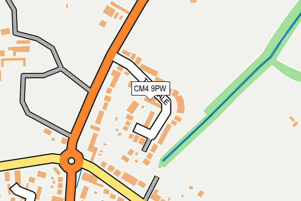 CM4 9PW map - OS OpenMap – Local (Ordnance Survey)