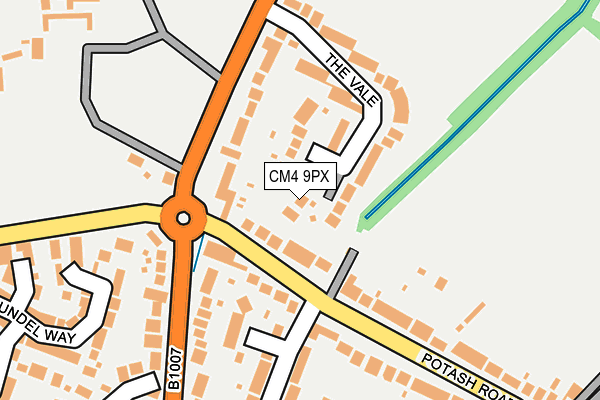 CM4 9PX map - OS OpenMap – Local (Ordnance Survey)