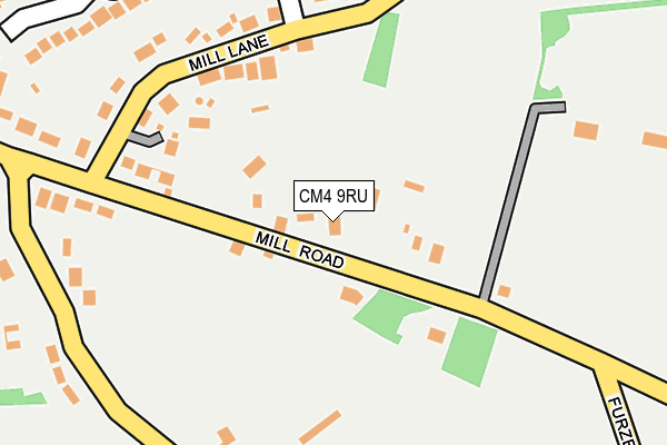 CM4 9RU map - OS OpenMap – Local (Ordnance Survey)