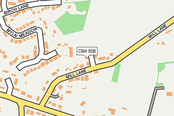 CM4 9SB map - OS OpenMap – Local (Ordnance Survey)