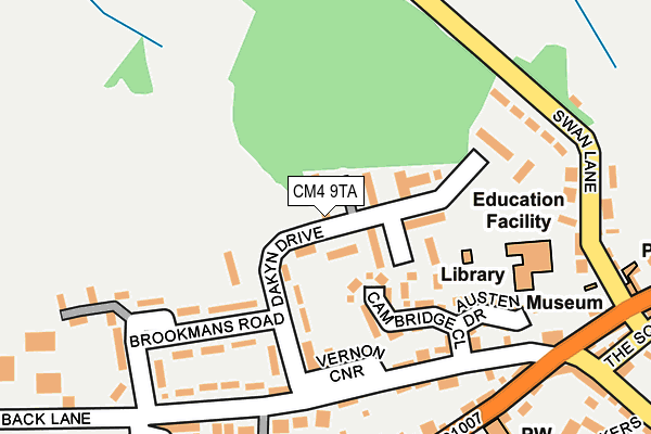 CM4 9TA map - OS OpenMap – Local (Ordnance Survey)