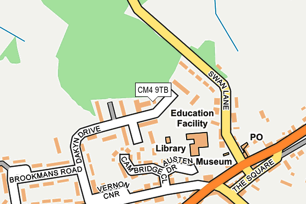 CM4 9TB map - OS OpenMap – Local (Ordnance Survey)