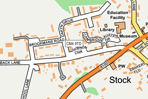 CM4 9TD map - OS OpenMap – Local (Ordnance Survey)